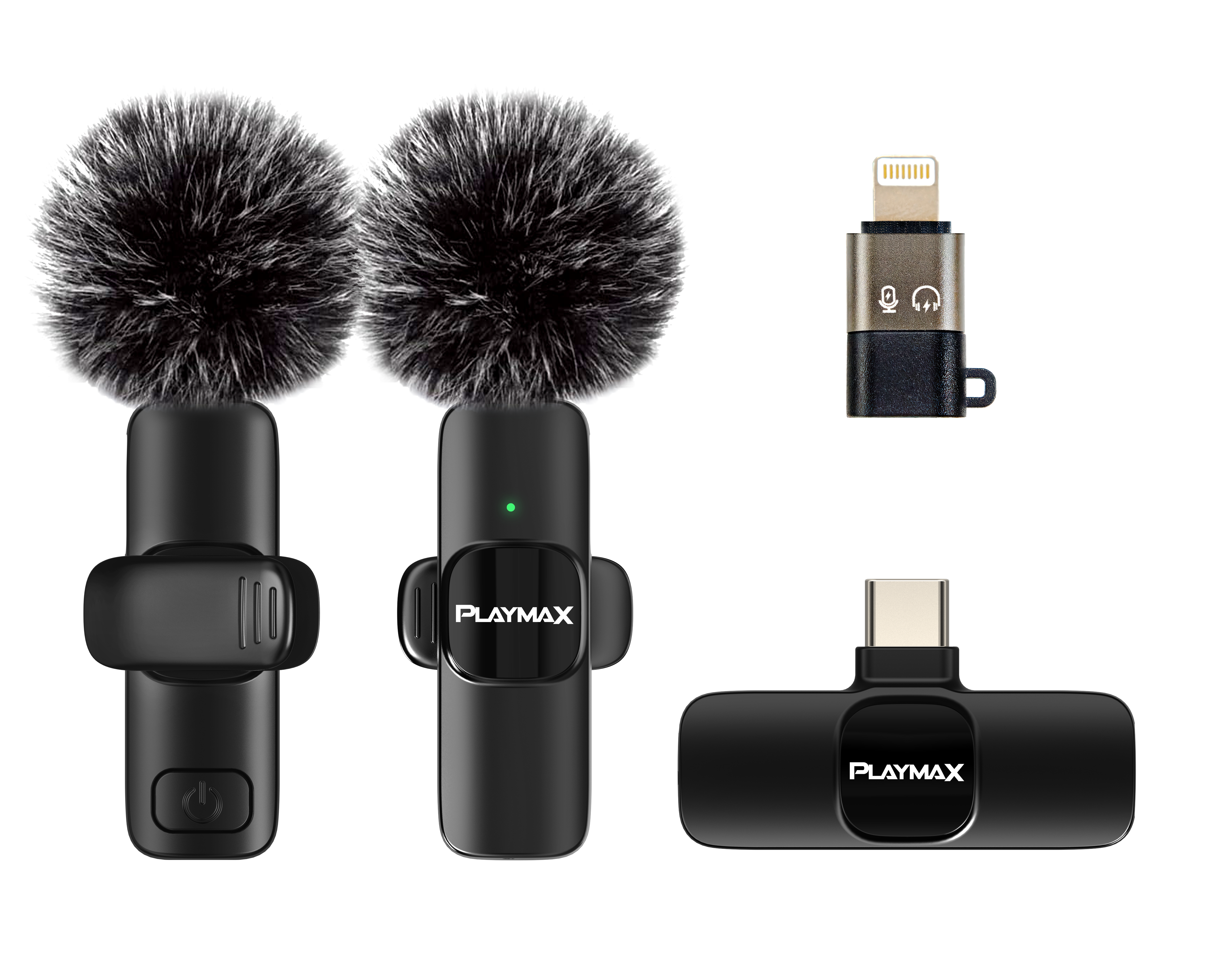 Playmax Wireless Mini Livestream Microphone Black