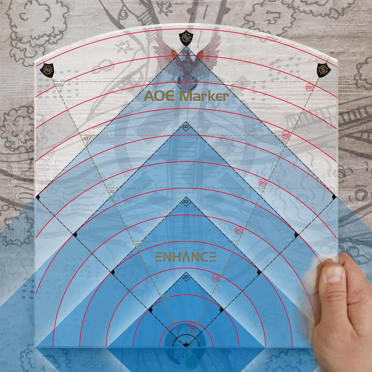 Enhance Tabletop 60ft Spell AOE Damage Template