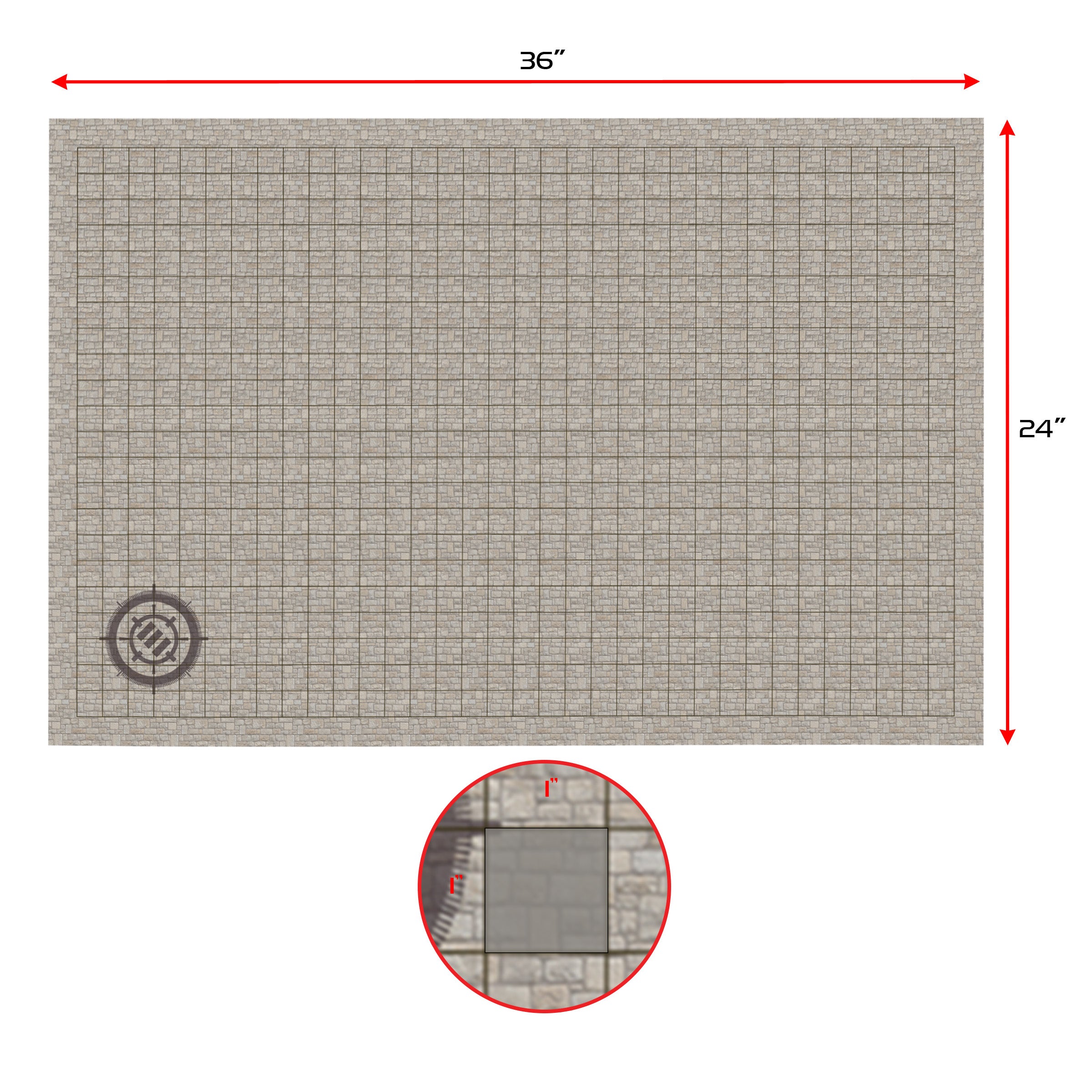 Enhance Tabletop RPG Grid Mat Campaign Kit - Stone Terrain