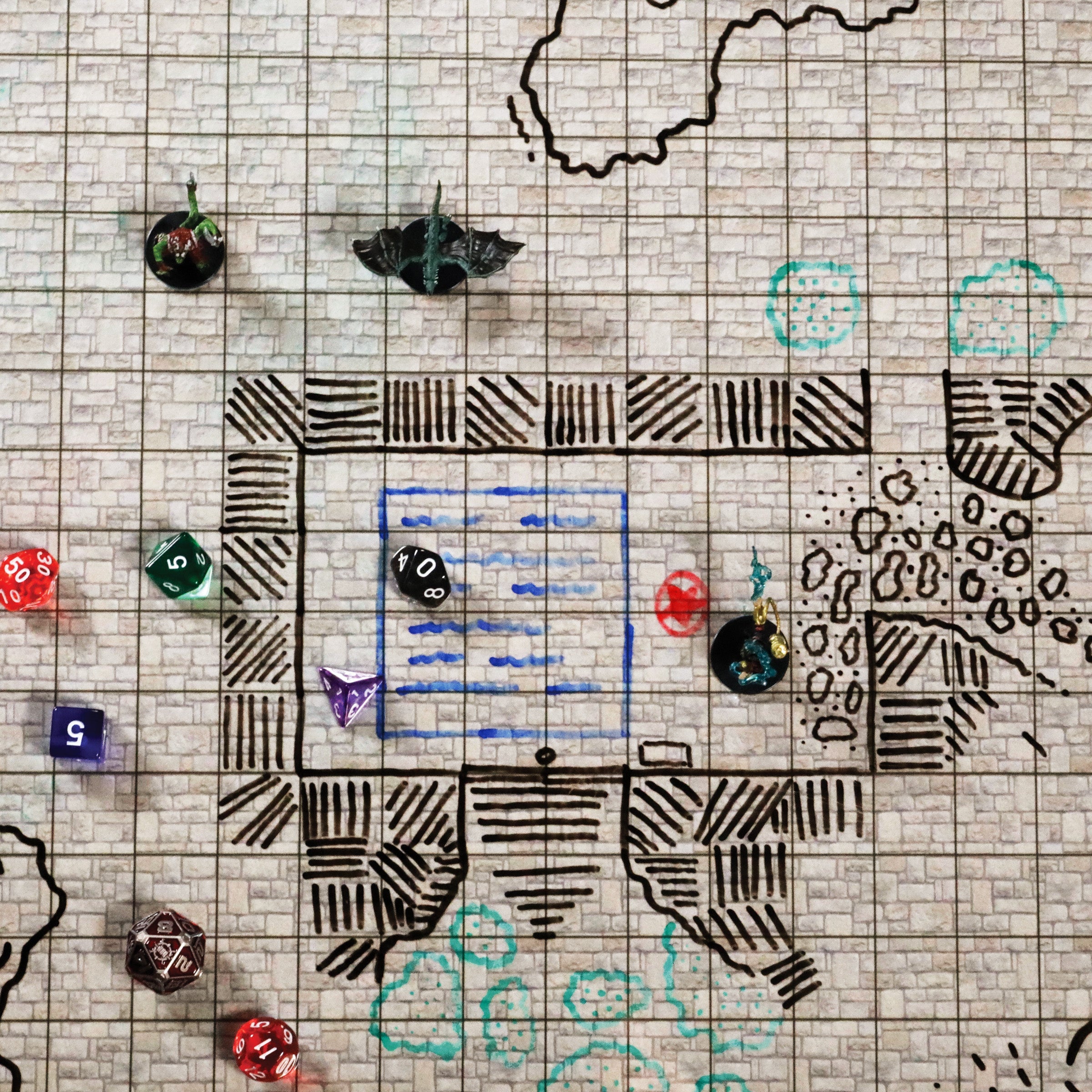 Enhance Tabletop RPG Grid Mat Campaign Kit - Stone Terrain