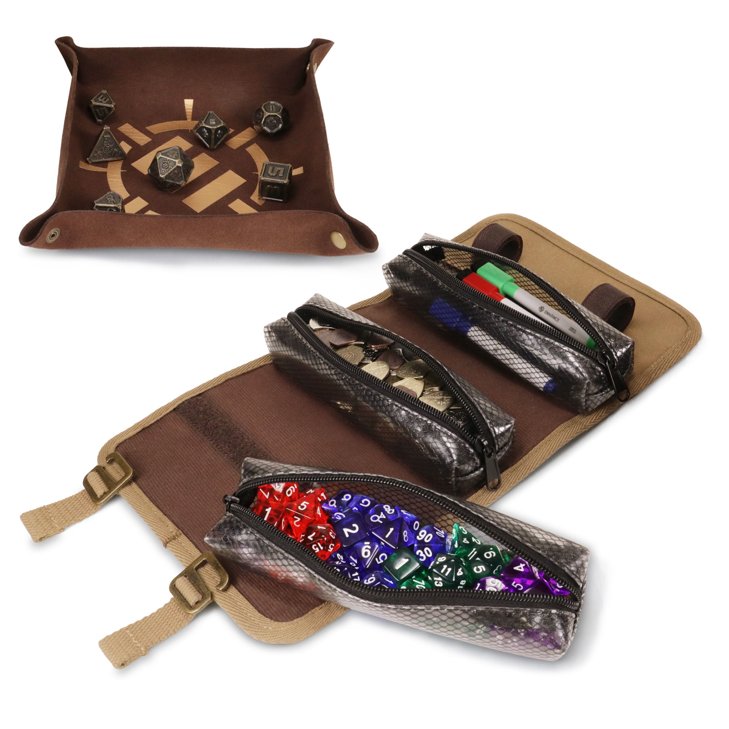 Enhance Venture Canvas Dice Roll Case Tan