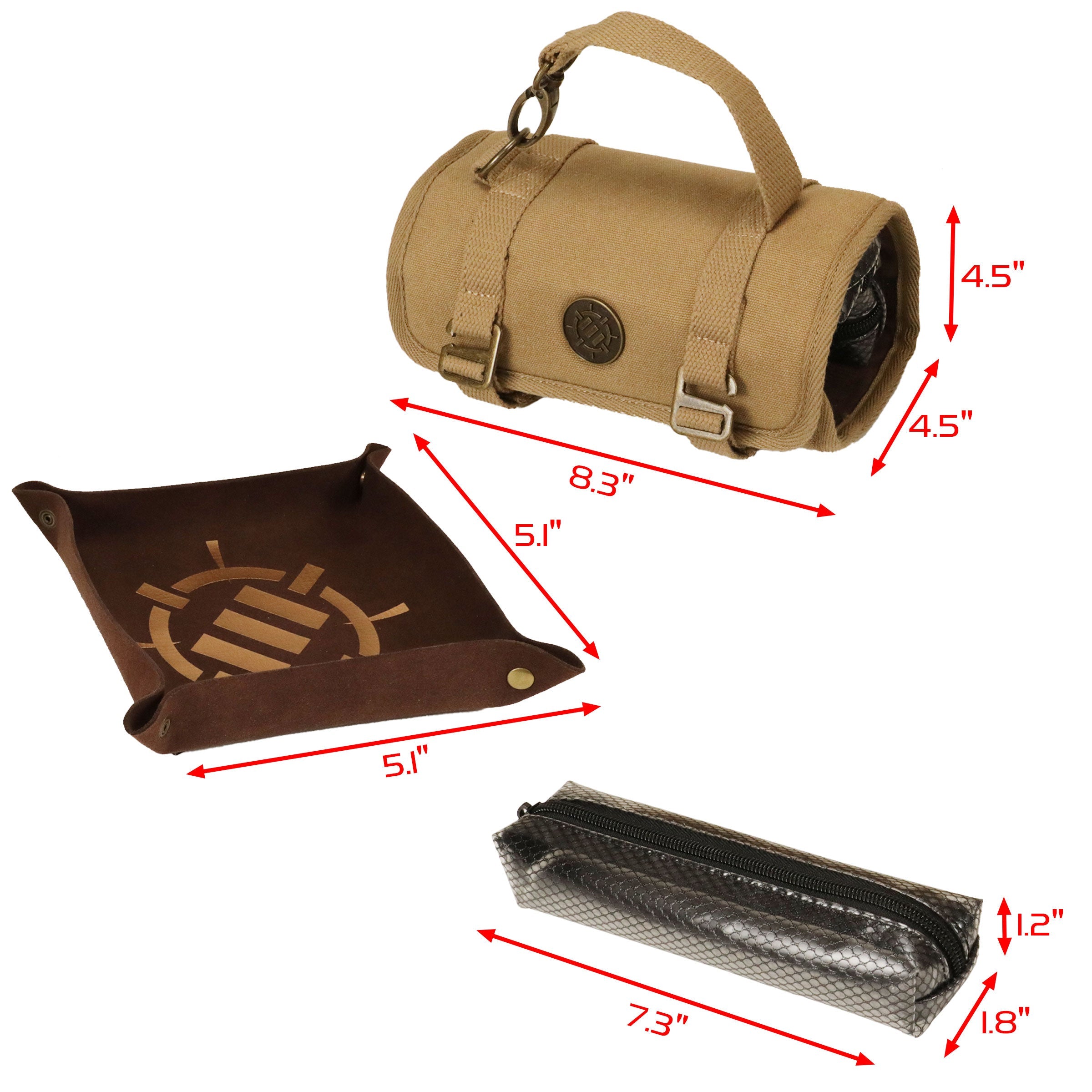 Enhance Venture Canvas Dice Roll Case Tan