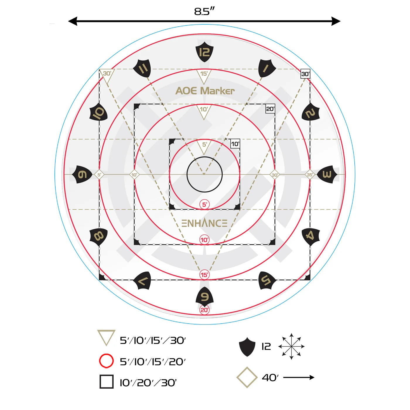 Enhance Tabletop AOE Damage Marker - Clear