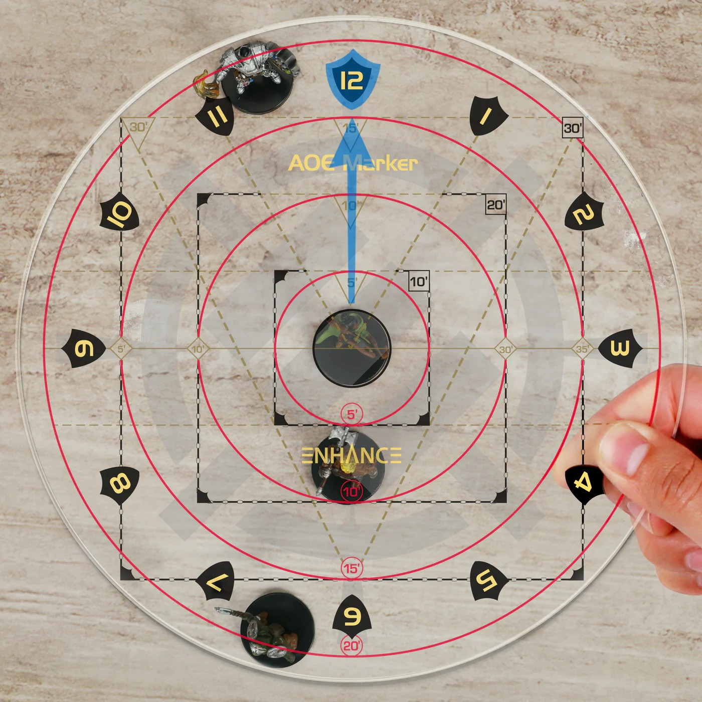 Enhance Tabletop AOE Damage Marker - Clear
