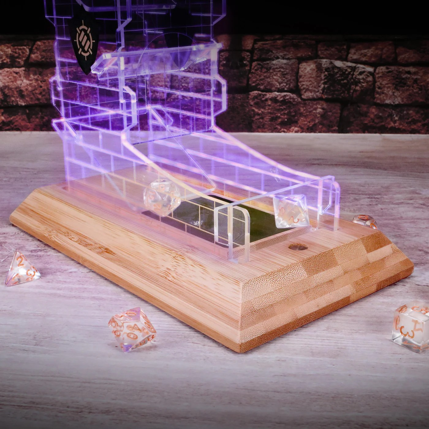 Enhance Tabletop LED Dice Tower and 7pc Clear Dice Set