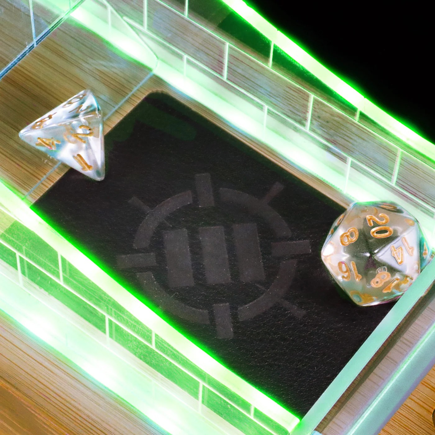 Enhance Tabletop LED Dice Tower and 7pc Clear Dice Set