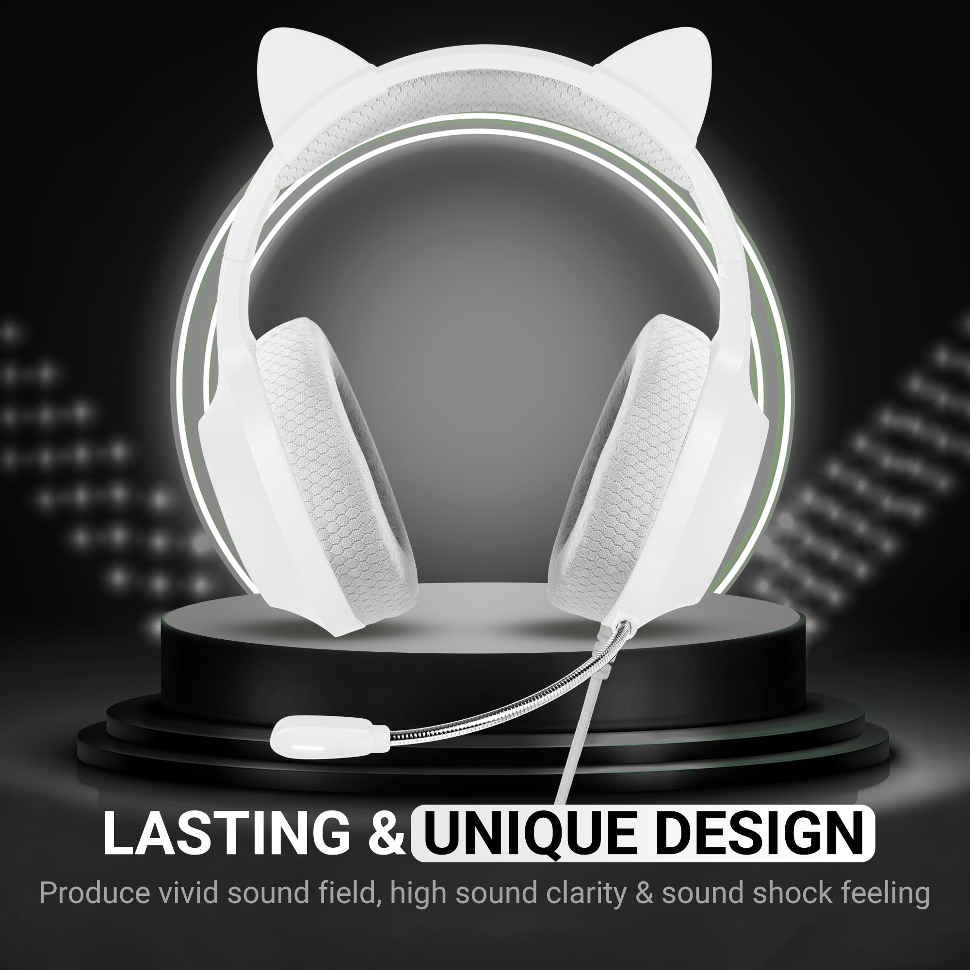 Playmax RGB Cat Ear Headset - White