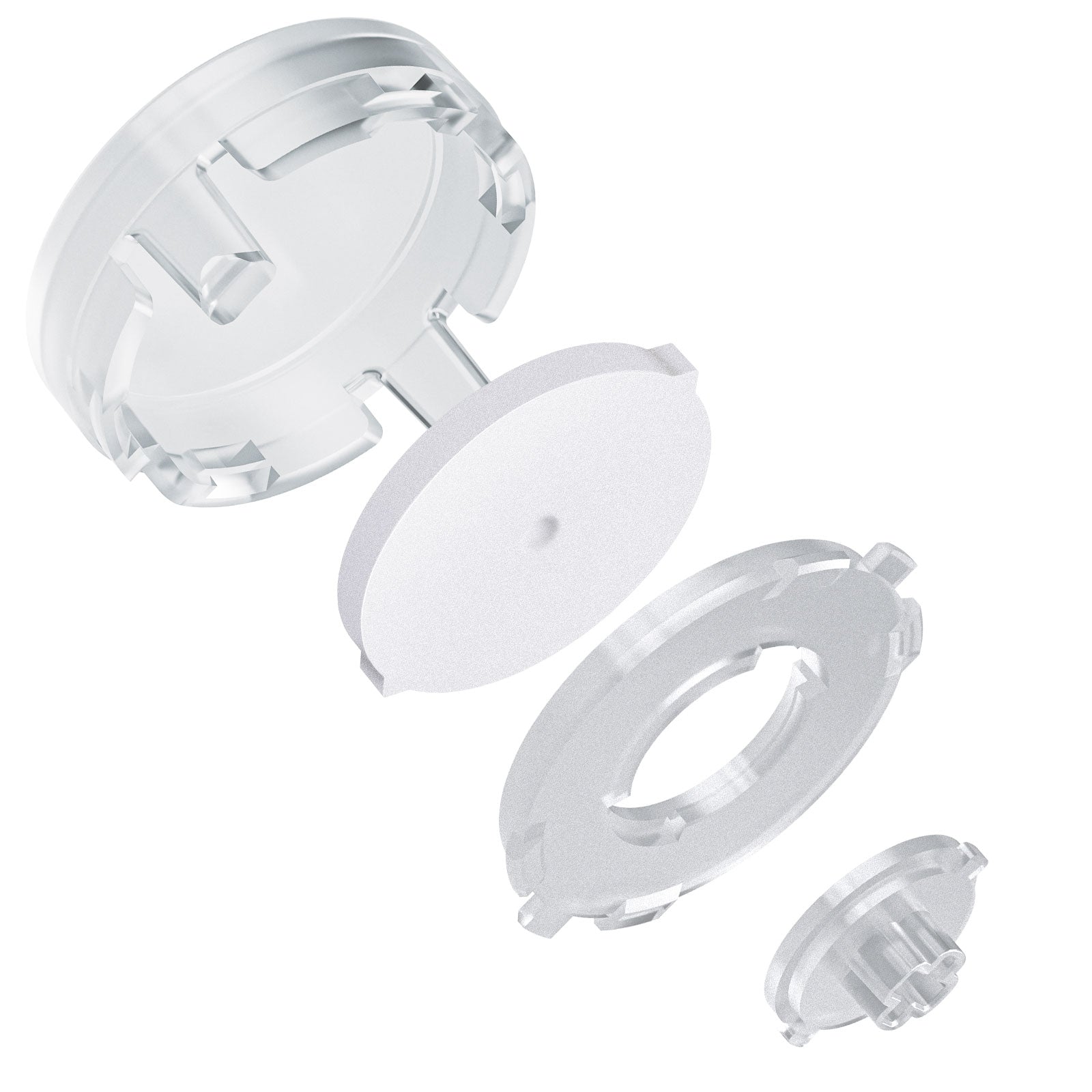 Qanba Sapphire Arcade Controller Button Cap Kit Clear White (18 pcs in box)