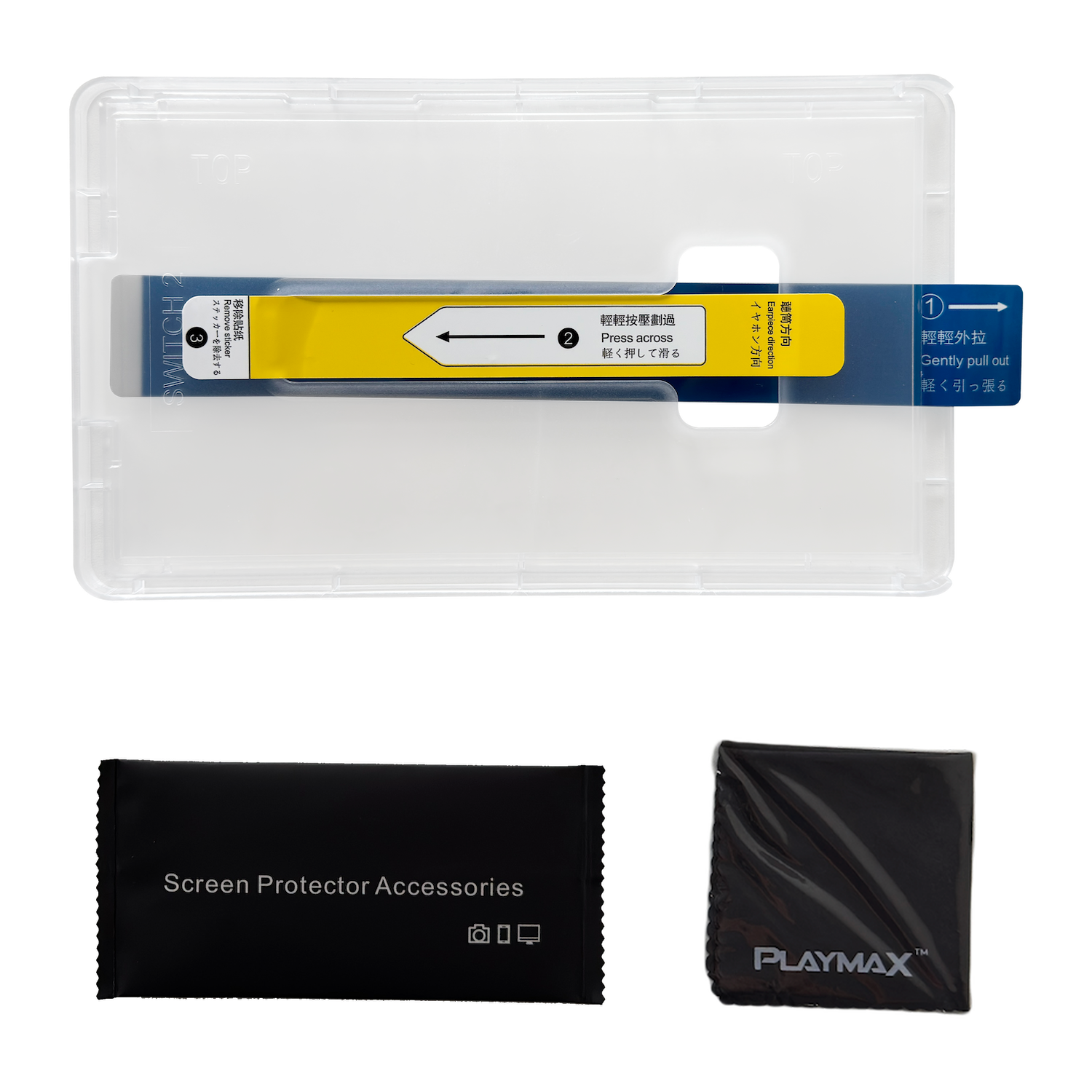 Playmax Switch 2 Tempered Glass Screen protector with applicator
