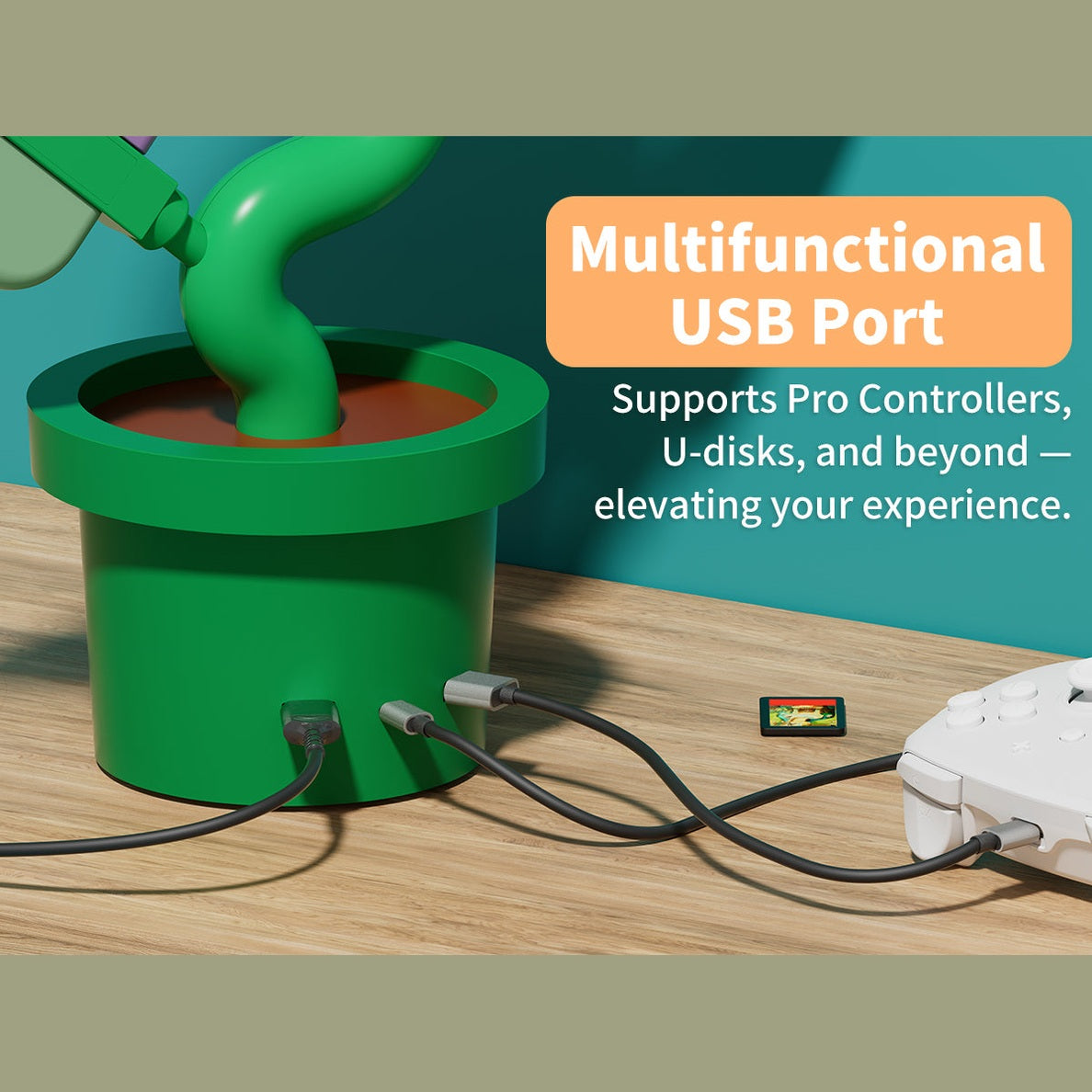 POWKONG Piranha Plant Dock for Switch and Switch OLED