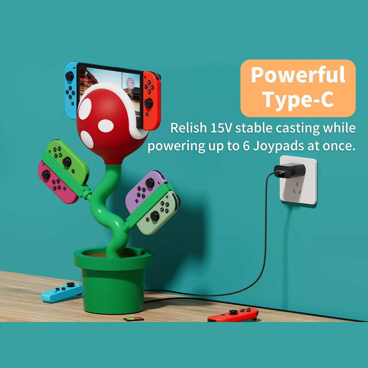 POWKONG Piranha Plant Dock for Switch and Switch OLED