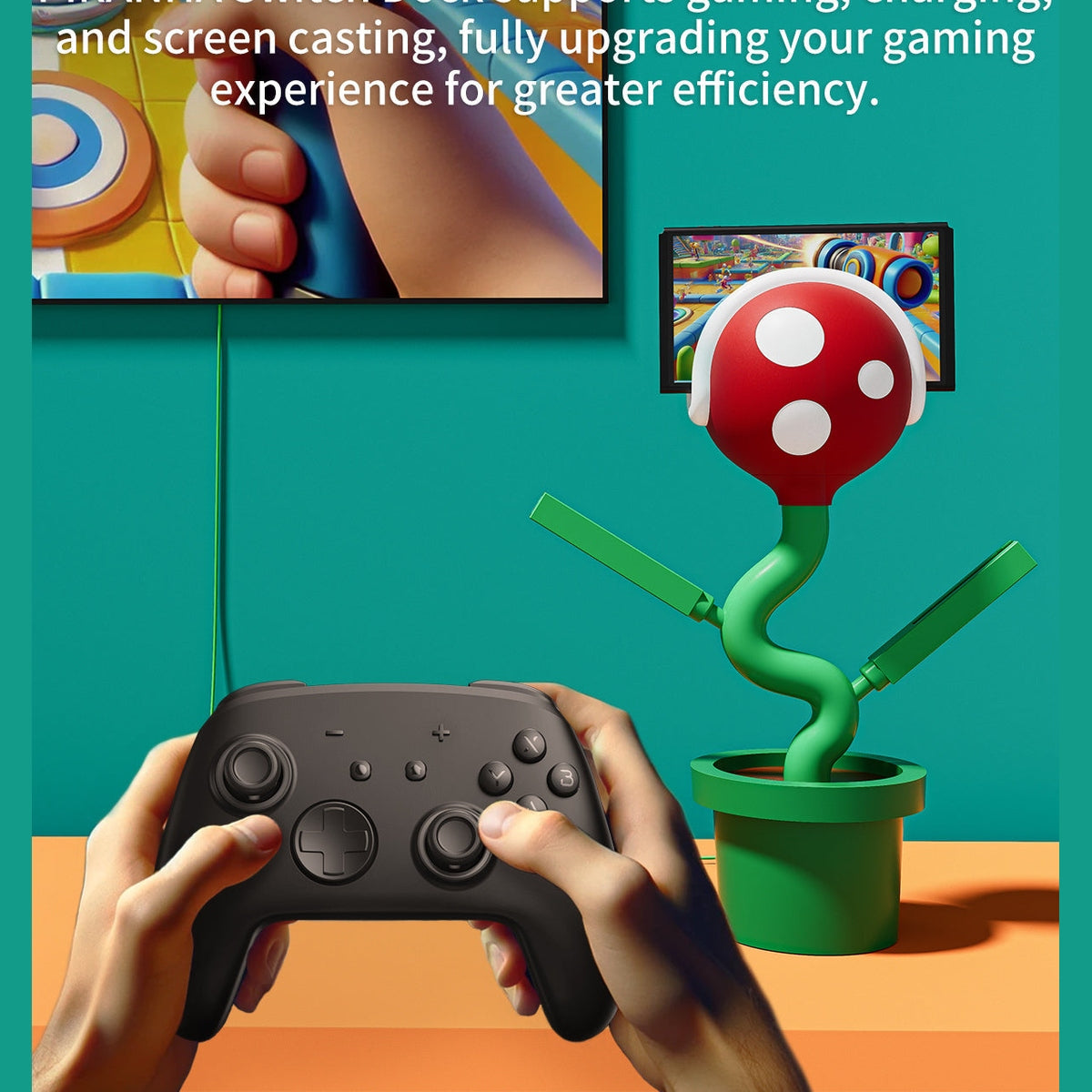 POWKONG Piranha Plant Dock for Switch and Switch OLED